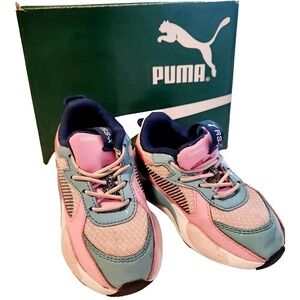 PUMA RS-X‎ Running System Kids Sneakers - Pink/Teal/Navy, Size US 7C